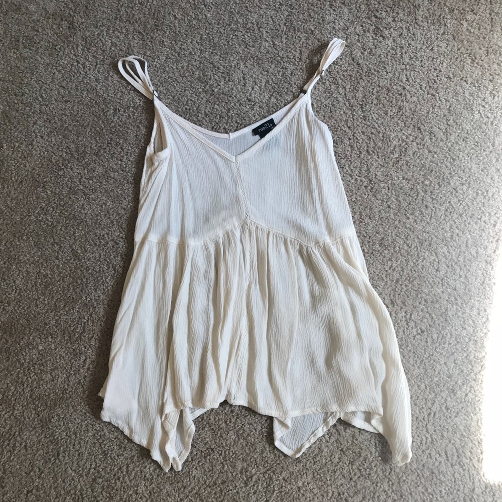 Cream Spaghetti Strap Shirt
